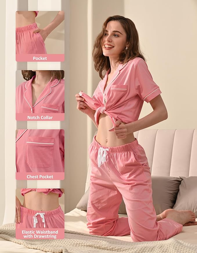 Women's 100% Cotton Pajama Set - 2 Piece