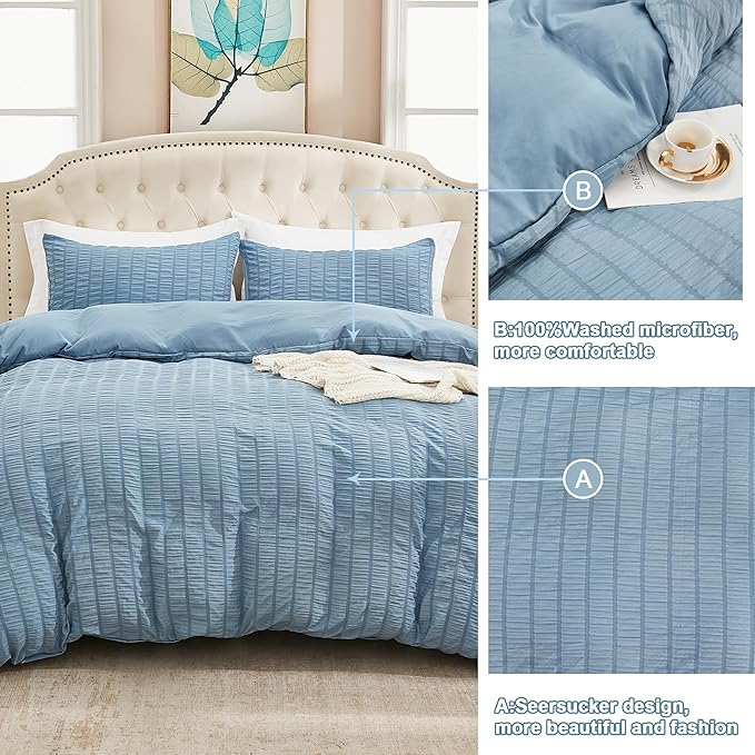 Microfiber Duvet Cover Set - King - 104 x 98 in - 3 Piece
