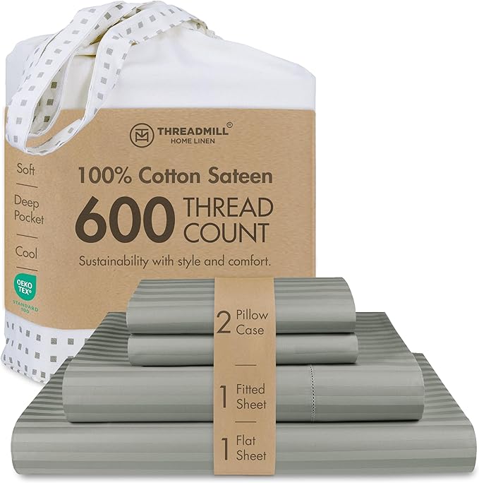 100% Cotton Cooling Bed Sheet Set - Full - 4 Piece