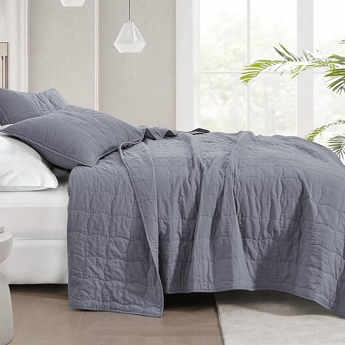 100% Cotton Hypoallergenic Quilt Set - King