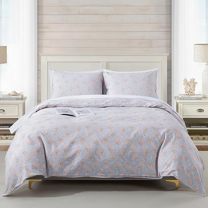 100% Cotton Duvet Cover Set - King - 3 Piece
