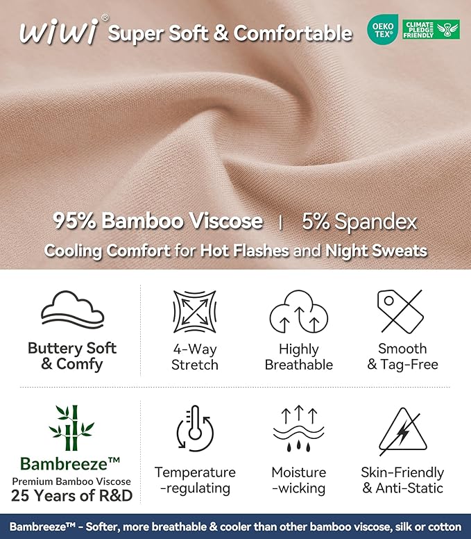 Women's Bamboo Cooling Pajama Set - Short Sleeve - 2 Piece