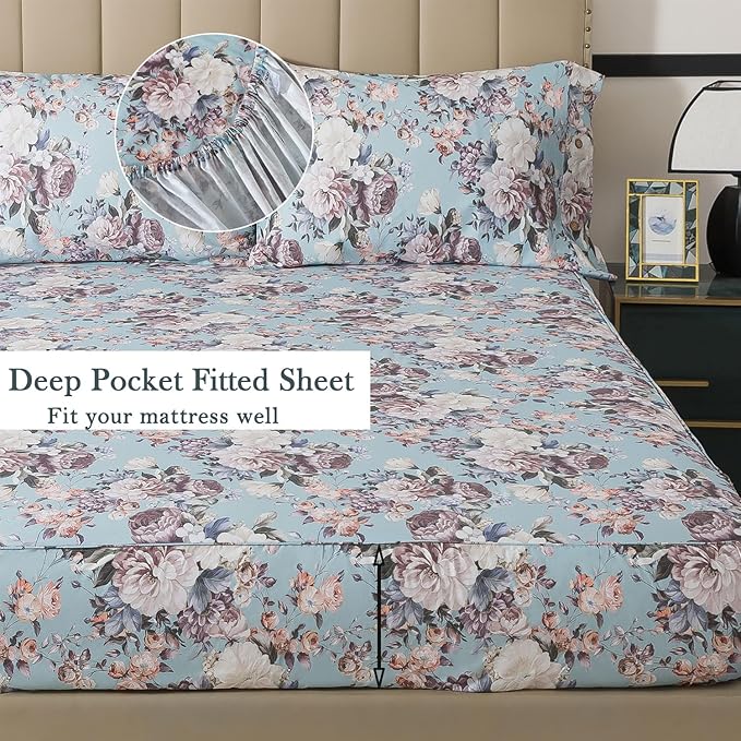 100% Cotton Bed Sheet Set - Full - 4 Piece