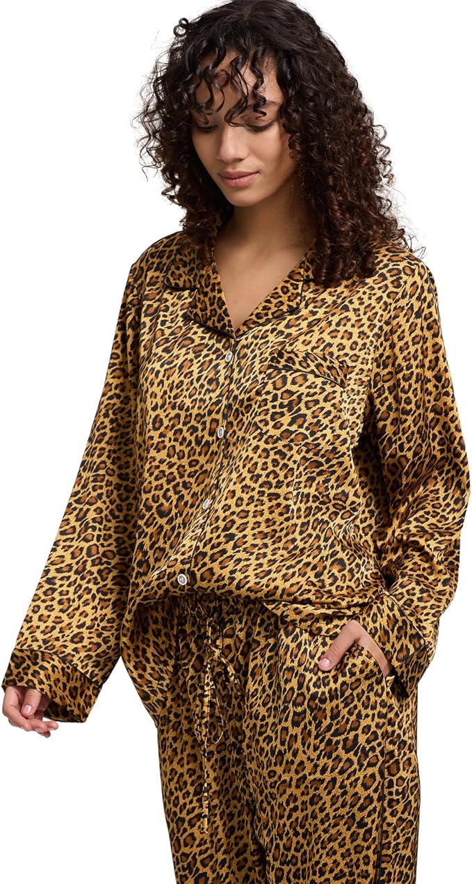 Satin Pajama Set - Long Sleeve - 2 Piece