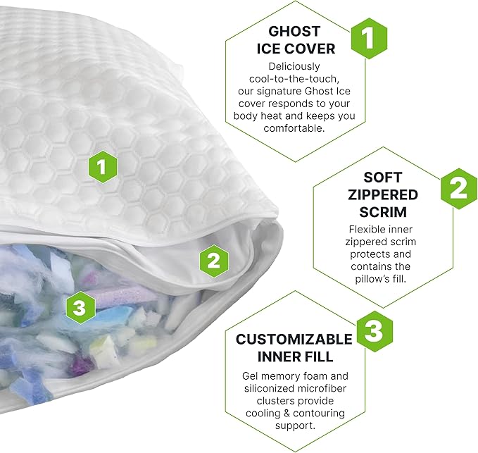 Memory Foam Cooling Bed Pillow - Queen