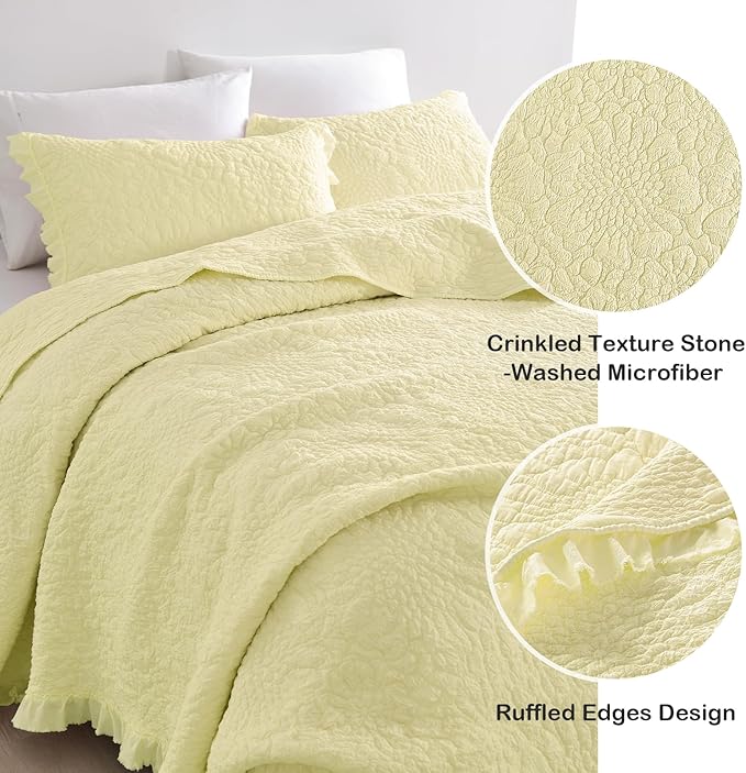 Microfiber Quilt Set - King - 3 Piece