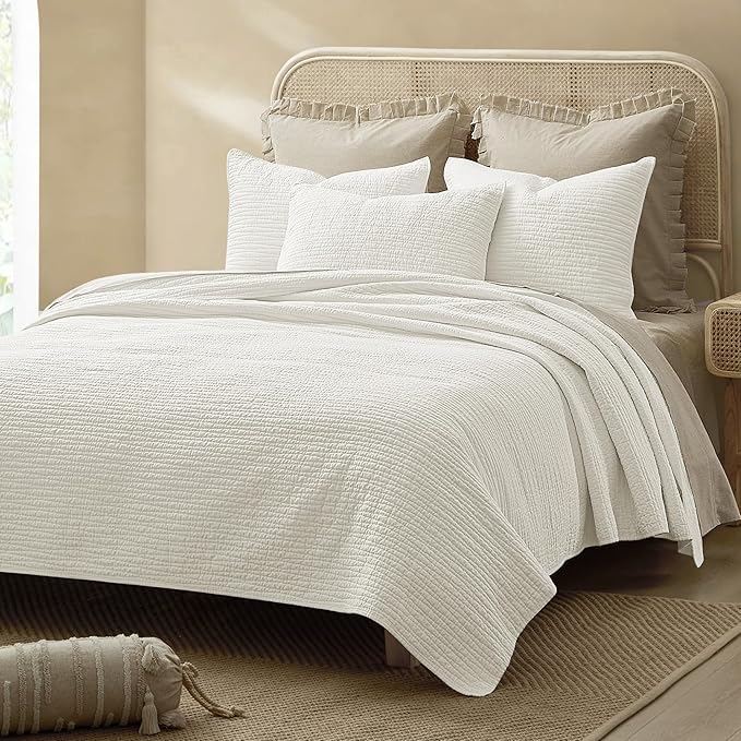 100% Cotton Hypoallergenic Quilt Set - Queen