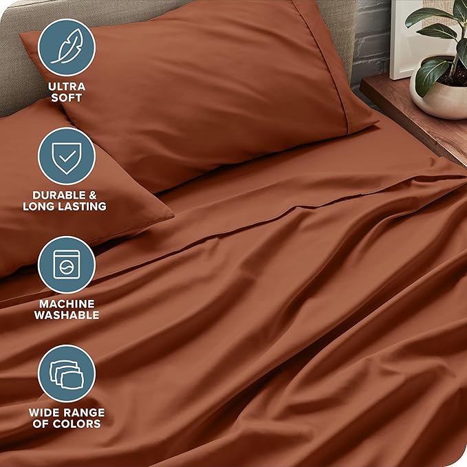 Microfiber Bed Sheet Set - California King - 4 Piece