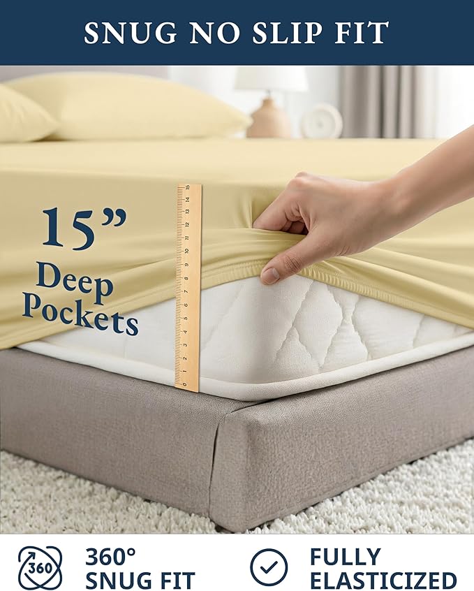 Linen Bed Sheet Set - California King - 4 Piece