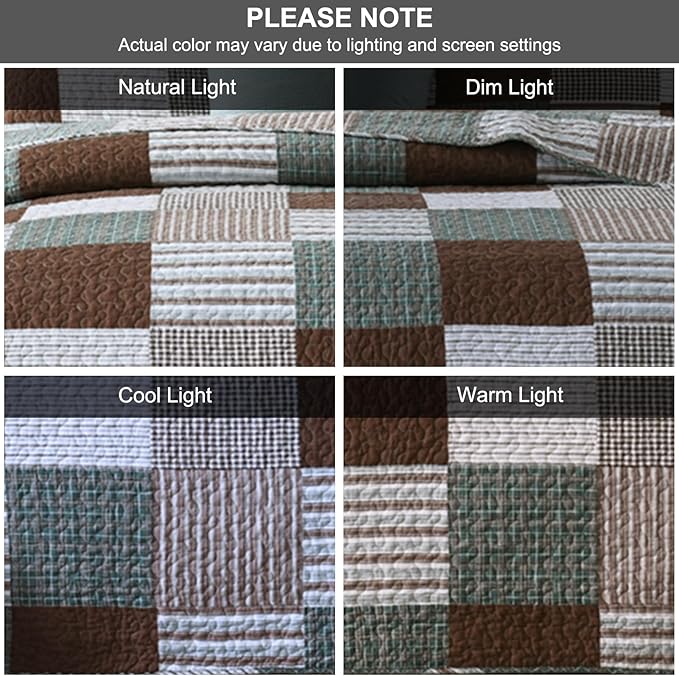 100% Cotton Quilt Set - King - 3 Piece