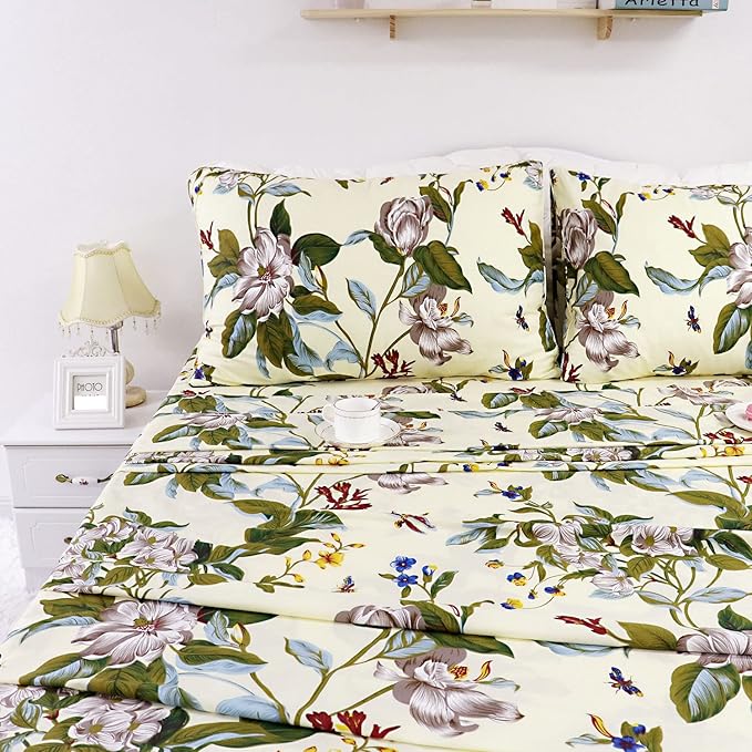 100% Cotton Hypoallergenic Bed Sheet Set - Twin XL - 4 Piece