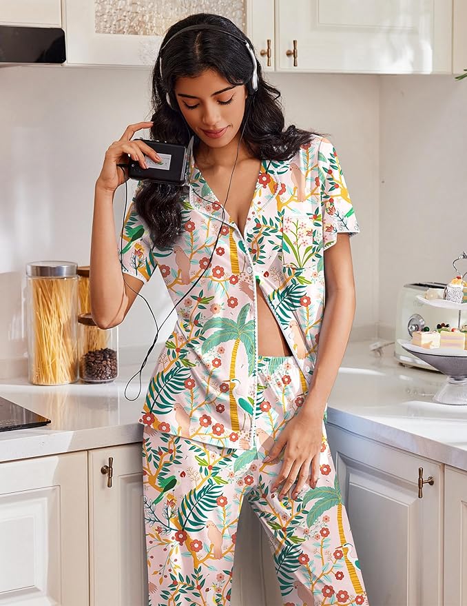 Women's Pajama Set - Short Sleeve - 2 Piece