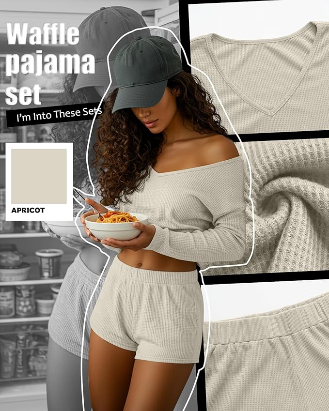 Women's Shorts Pajama Set - Long Sleeve - 2 Pack - 2 Piece