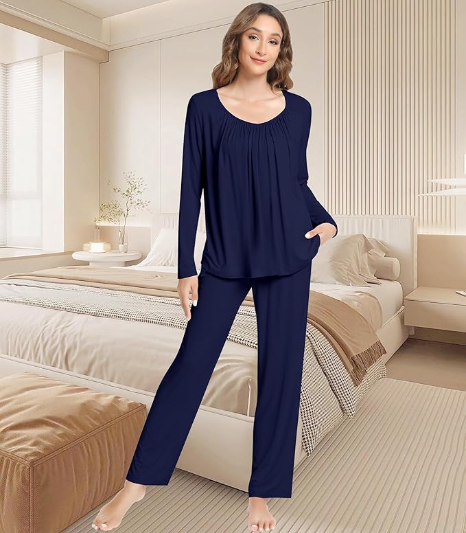 Women's Bamboo Pants Pajama Set - Long Sleeve - 2 Piece