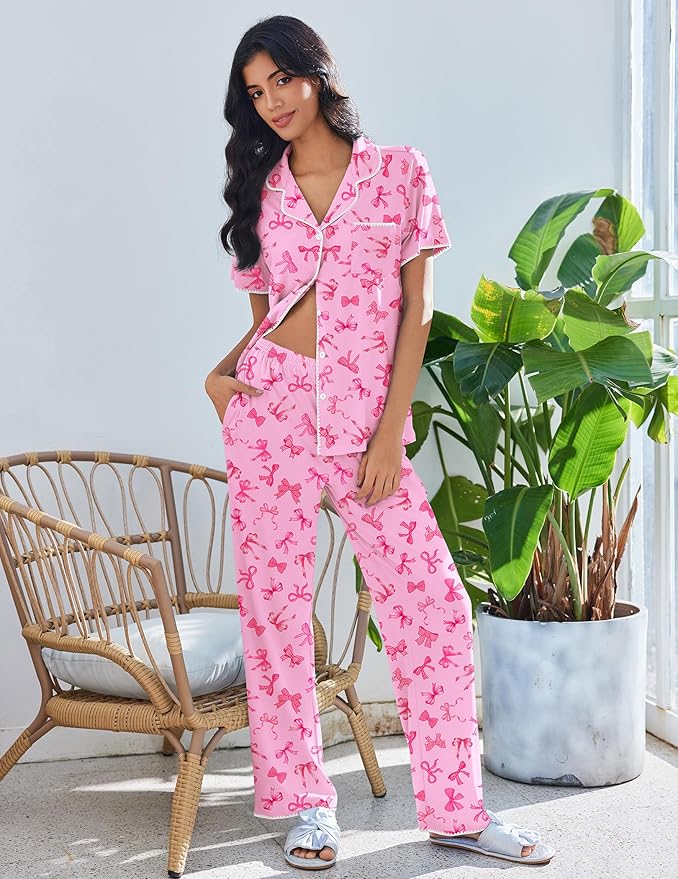 Women's Pajama Set - Short Sleeve - 2 Piece