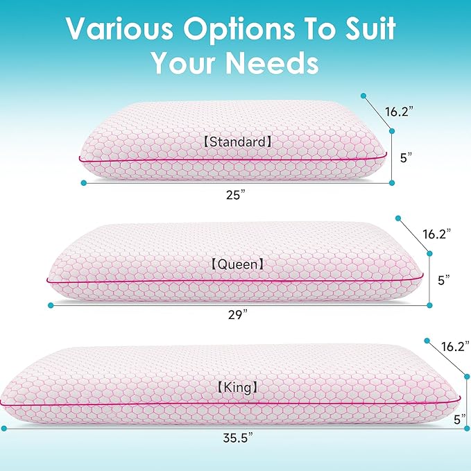 Memory Foam Bed Pillow - King - 2 Piece