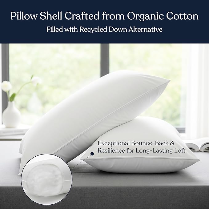 Down Alternative Hypoallergenic Bed Pillow - 2 Piece