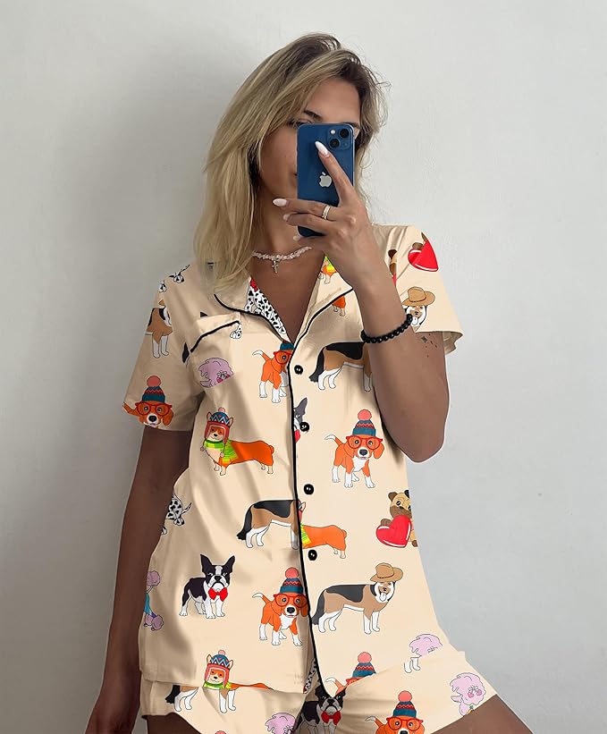 Women's Pajama Set - Short Sleeve - 2 Piece