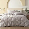 Linen Duvet Cover Set - Queen - 98 x 98 in - 3 Piece