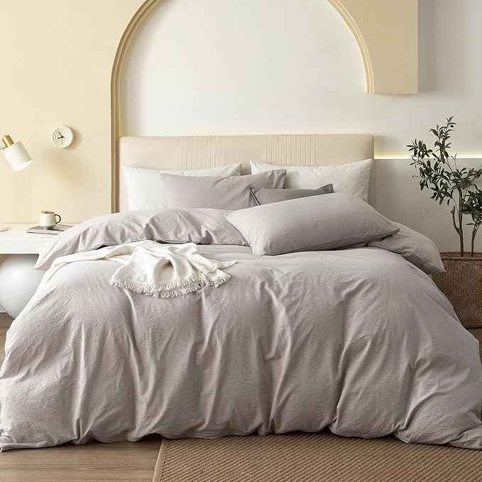 Linen Duvet Cover Set - Queen - 98 x 98 in - 3 Piece