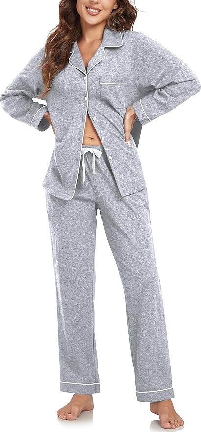 100% Cotton Pants Pajama Set - Long Sleeve - 2 Piece