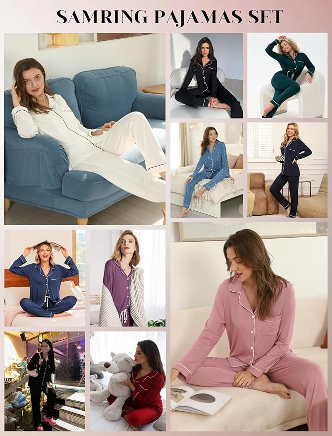 Women's Pajama Set - Long Sleeve - 2 Piece