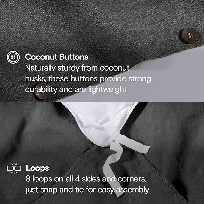 Linen Cooling Duvet Cover Set - King