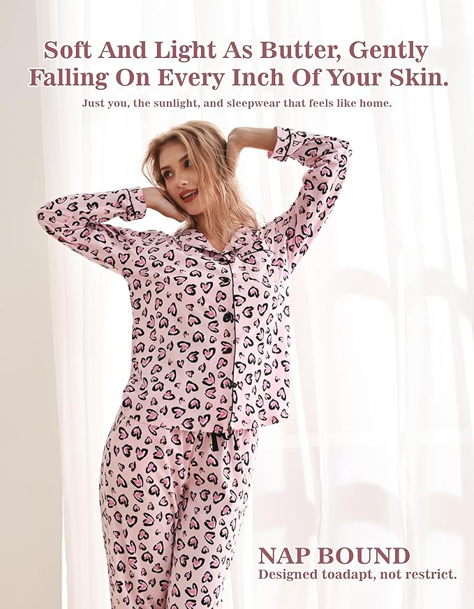 Women's 100% Cotton Pajama Set - Long Sleeve