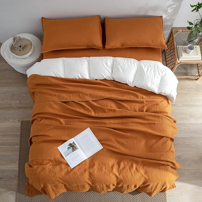 Linen Bed Sheet Set - California King - 4 Piece