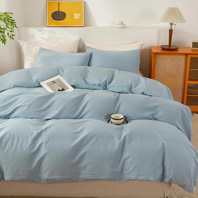 Linen Duvet Cover Set - California King - 3 Piece