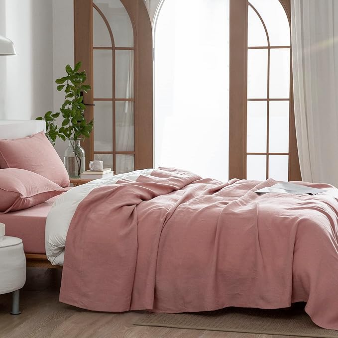 Linen Bed Sheet Set - California King - 4 Piece