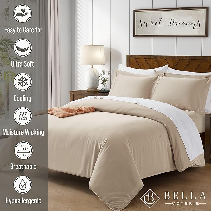 Bamboo Cooling Duvet Cover Set - King - 3 Piece