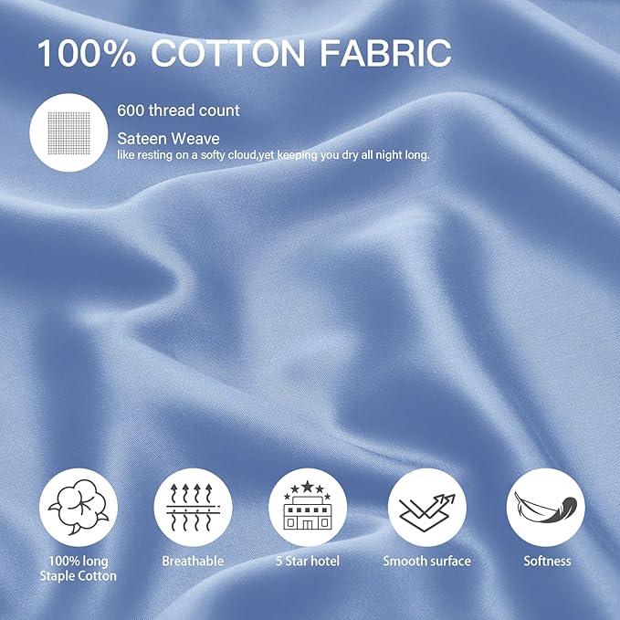 100% Cotton Pillowcase Set - Standard - 20 x 26 in - 2 Piece