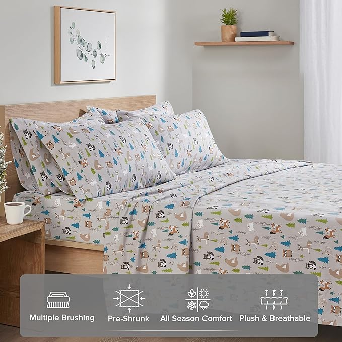 Flannel Bed Sheet Set - Queen - 4 Piece