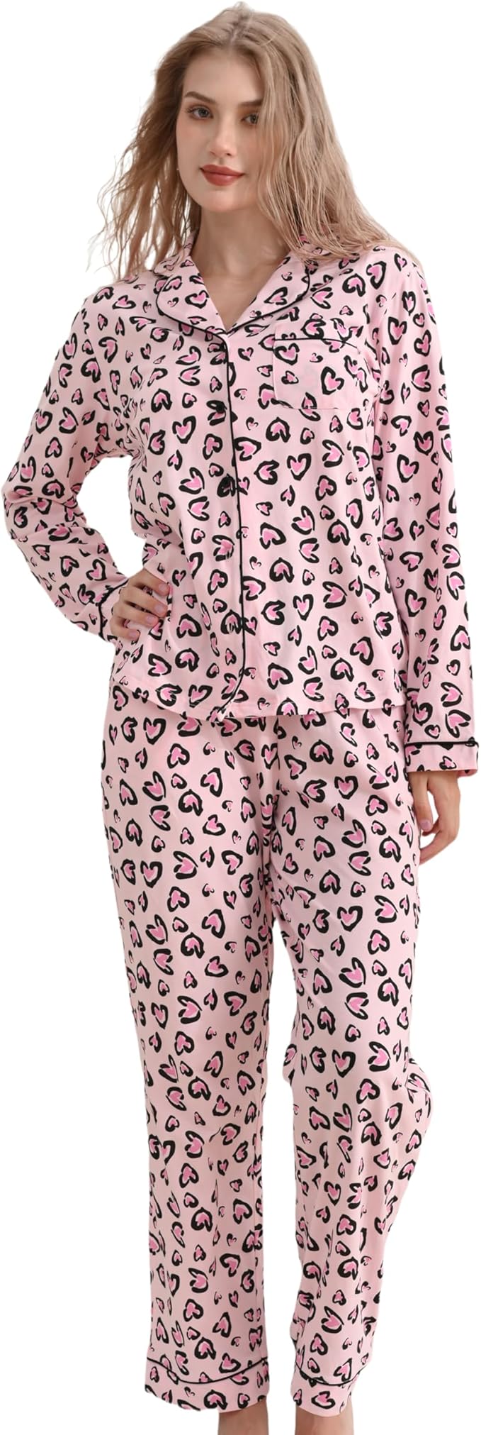 Women's 100% Cotton Pajama Set - Long Sleeve