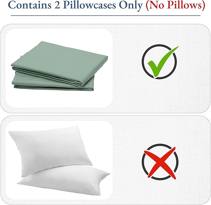 100% Cotton Pillowcase Set - King - 2 Piece