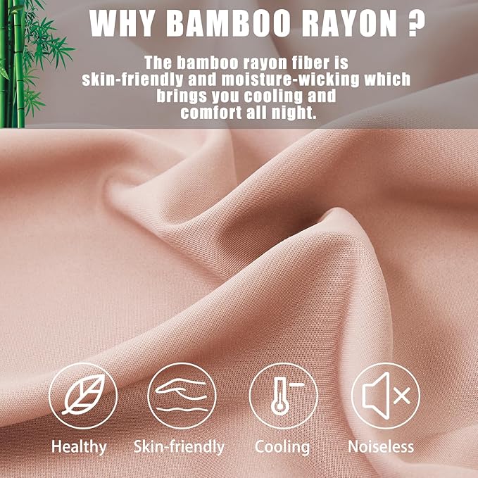 Bamboo Cooling Pillowcase Set - Queen - 20 x 30 in - 2 Pack - 2 Piece