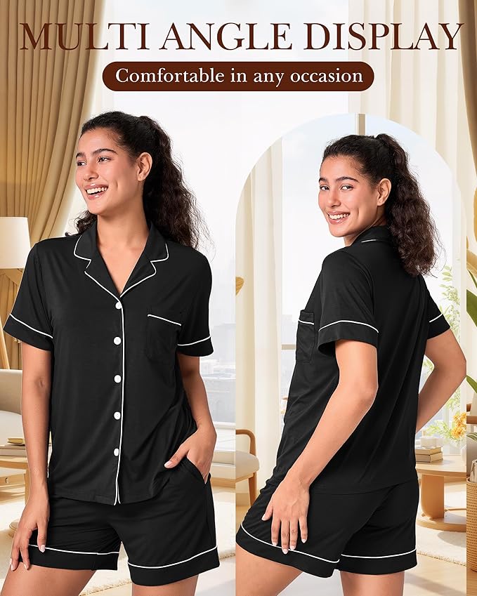 Women's Bamboo Shorts Pajama Set - 2 Piece