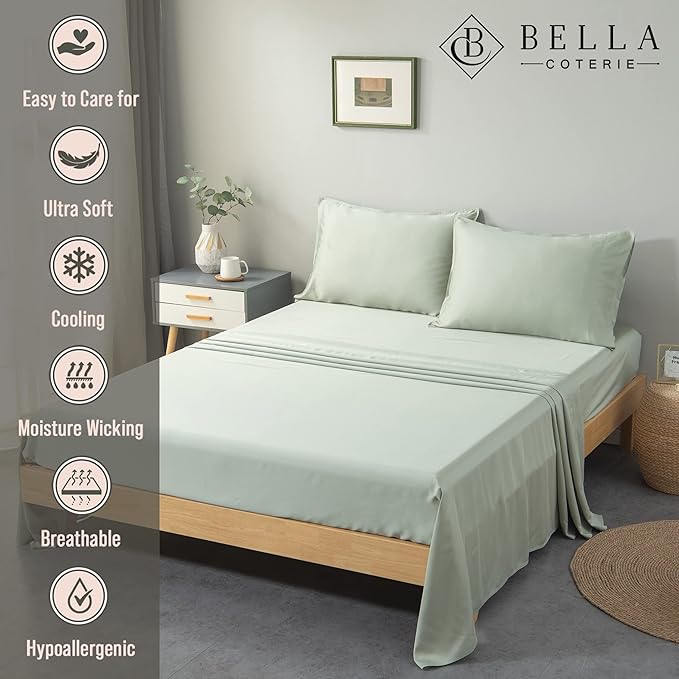 Bamboo Cooling Bed Sheet Set - Twin XL - 18 in Deep Pocket