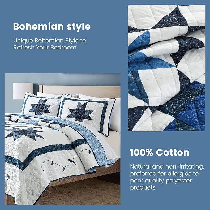 100% Cotton Quilt Set - Queen