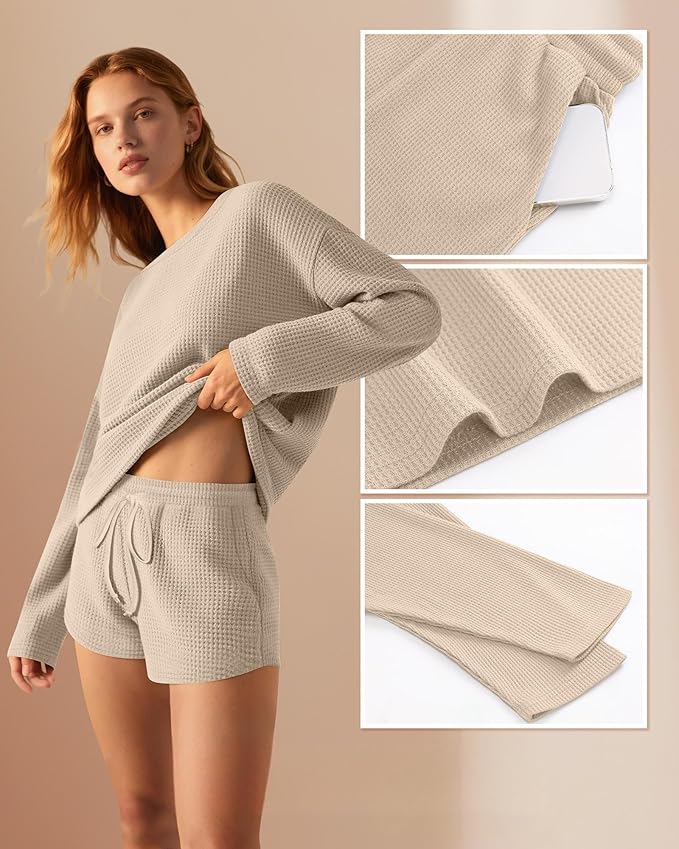Women's Shorts Pajama Set - Long Sleeve - 2 Pack - 2 Piece