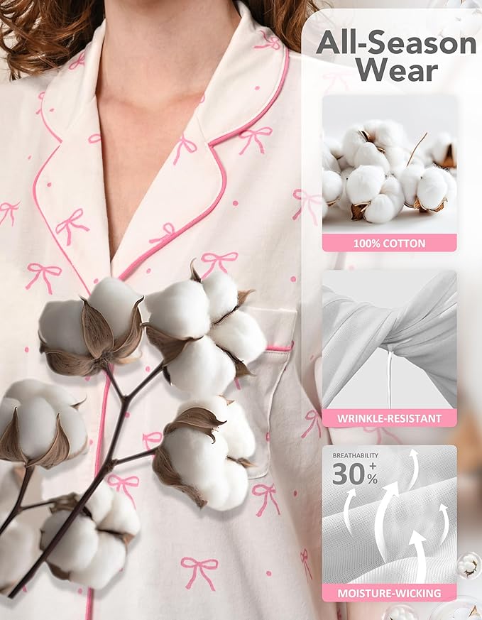Women's 100% Cotton Pajama Set - 2 Piece