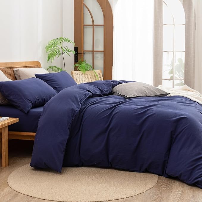 Linen Duvet Cover Set - Queen - 3 Piece