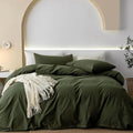 Linen Duvet Cover Set - Queen - 98 x 98 in - 3 Piece
