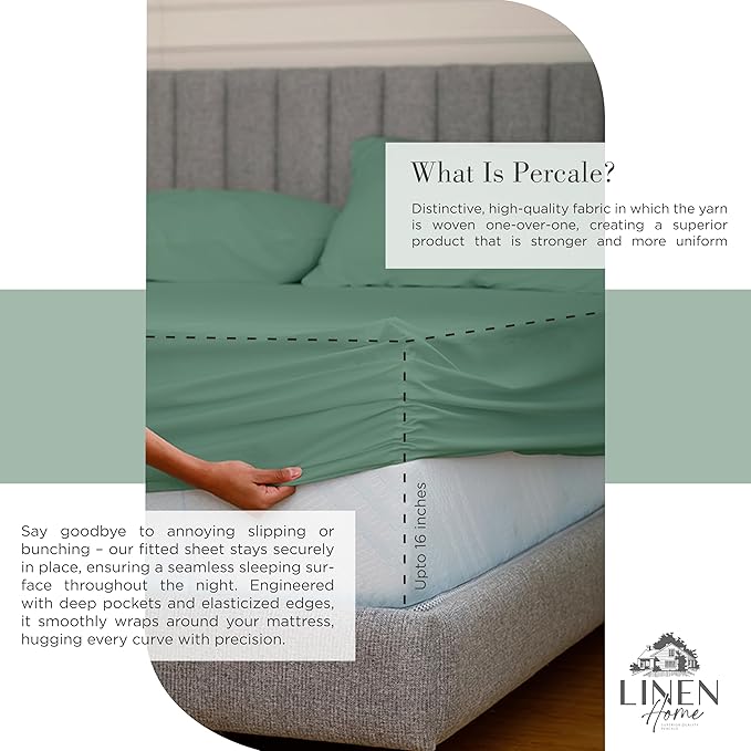 100% Cotton Bed Sheet Set - Twin - 3 Piece