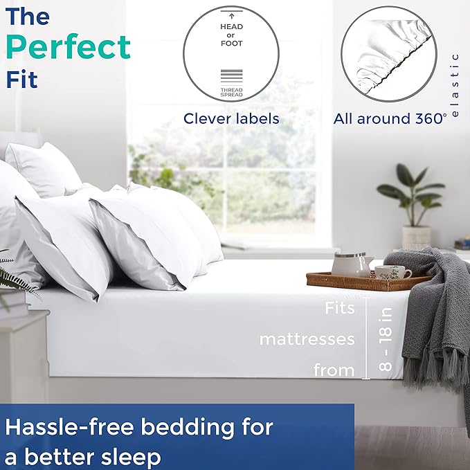 Cooling Bed Sheet Set - Twin - 16 in Deep Pocket - 3 Piece