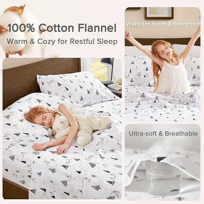 100% Cotton Bed Sheet Set - King - 4 Piece