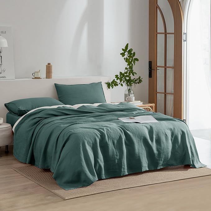 Linen Bed Sheet Set - California King - 4 Piece