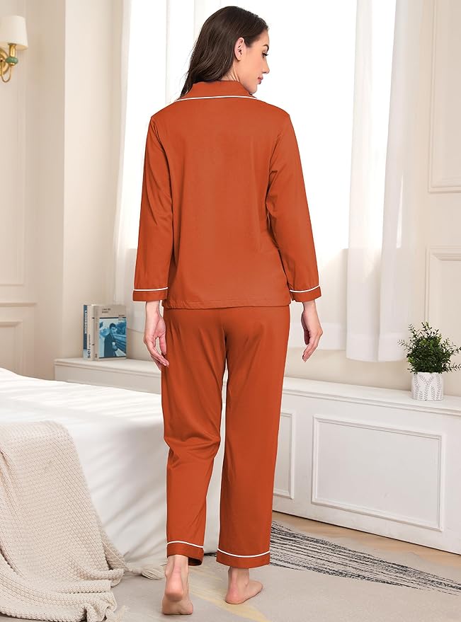 100% Cotton Pants Pajama Set - Long Sleeve - 2 Piece