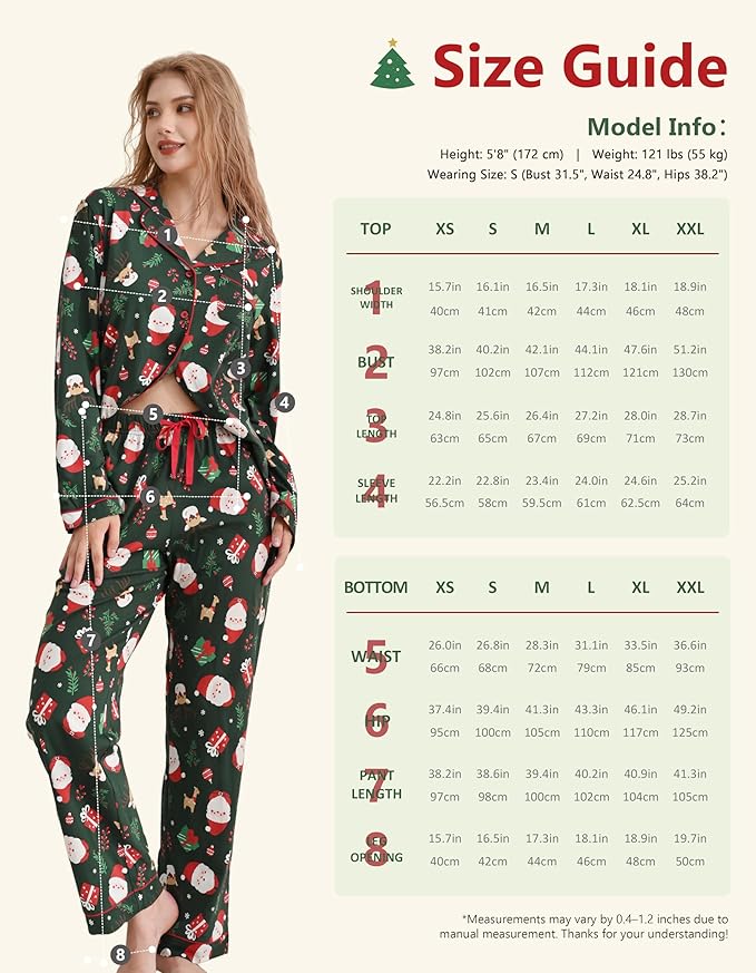 Women's 100% Cotton Pajama Set - Long Sleeve